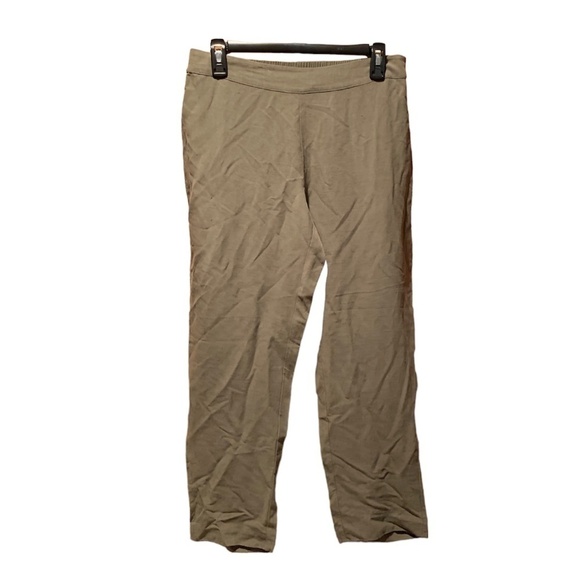 Coldwater Creek Natural Fit Silk Linen Blend Pants Olive Medium - Picture 1 of 6